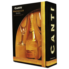 Игристое вино Canti Prosecco 0,75 л с бокалами