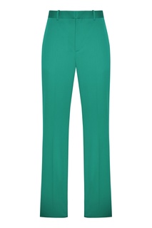 Зеленые брюки из шерстяной ткани Balenciaga