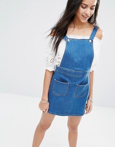 River island best sale denim dungaree dress