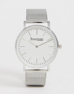 Серебристые мужские часы с сетчатым браслетом Stratford-Серебряный