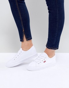 Парусиновые кеды с красной биркой Levis-Белый