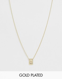 Позолоченное ожерелье с квадратной подвеской Pilgrim-Золотой