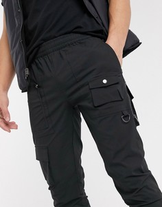 Черные брюки скинни с молниями по бокам ASOS DESIGN-Черный