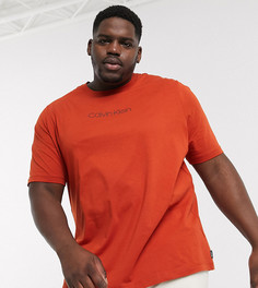 Оранжевая футболка с логотипом Calvin Klein Big & Tall эксклюзивно для ASOS-Оранжевый