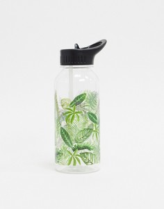 Бутылка для воды с принтом листьев емкостью 1 л Typo-Мульти
