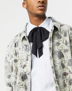 Черный большой галстук-бабочка из шифона ASOS DESIGN-Черный цвет