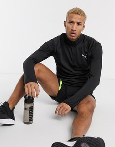 Черный топ с молнией до груди Puma Running