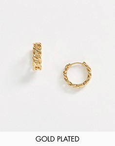 Позолоченные серьги-кольца с дизайном в виде цепочек Orelia-Золотой