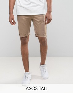 Облегающие шорты чиносы песочного цвета ASOS TALL-Светло-бежевый