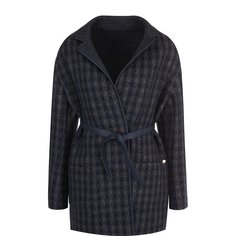 Пальто Loro Piana Кашемировое пальто с кожаной отделкой и поясом Loro Piana