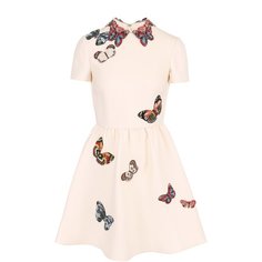 Платья Valentino Мини-платье с вышивкой бисером в виде бабочек Valentino