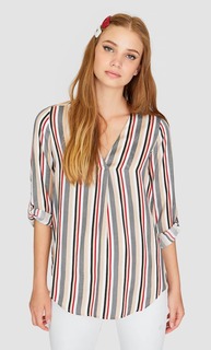 Блуза с V-образным вырезом Stradivarius