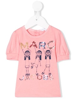 The Marc Jacobs Kids футболка с логотипом и пайетками