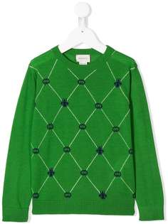Gucci Kids джемпер вязки интарсия с логотипом GG
