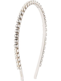 Miu Miu pearl and crystal embellished headband