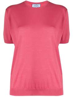 Prada трикотажный топ с круглым вырезом
