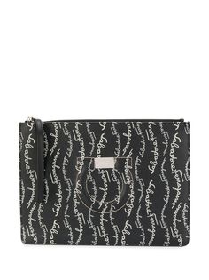 Salvatore Ferragamo клатч с декором Gancini