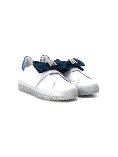 Monnalisa logo bow slip-on sneakers