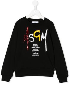 Msgm Kids джемпер с пайетками и логотипом