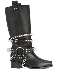 Moschino ботинки с ремешками с заклепками