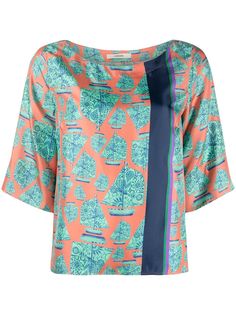 Odeeh graphic print silk blouse