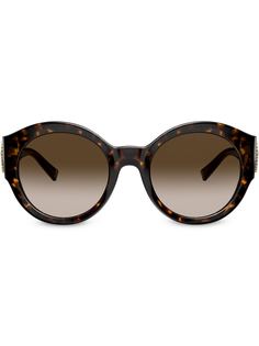 Versace Eyewear солнцезащитные очки в круглой оправе черепаховой расцветки
