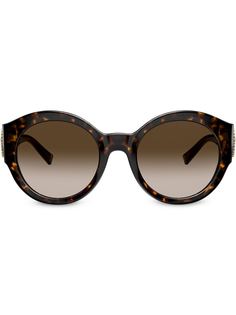 Versace Eyewear солнцезащитные очки в круглой оправе черепаховой расцветки