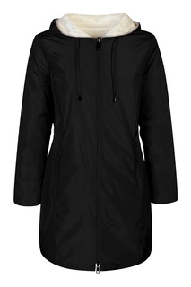 Черное пальто с контрастной подкладкой Marina Rinaldi