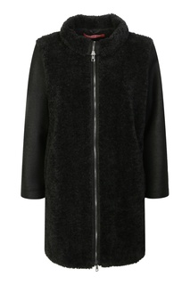 Комбинированное пальто черного цвета Marina Rinaldi
