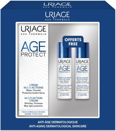 Uriage, Набор: Дневной крем 40 мл + Многофункциональная интенсивная сыворотка 10 мл+Многофункциональный ночной крем-детокс 10 мл Age Protect