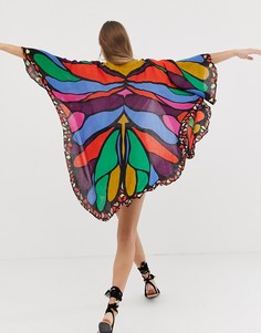 Фестивальное кимоно-кейп с дизайном бабочки ASOS DESIGN-Мульти