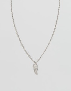 Серебристое ожерелье с подвеской в виде крыла Chained & Able-Серебряный