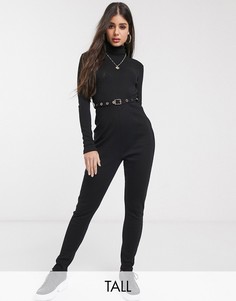 Черный комбинезон с поясом Missguided Tall