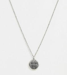 Ожерелье с круглой подвеской в виде монеты Reclaimed Vintage inspired эксклюзивно для ASOS-Серебряный