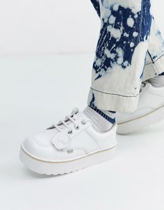 Белые кожаные ботинки Kickers - low-stack-Белый