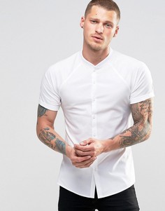 Облегающая белая рубашка с рукавами реглан ASOS-Белый
