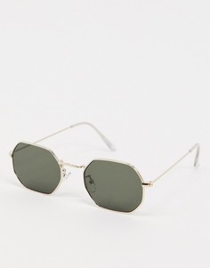 Золотистые солнцезащитные очки со стеклами G15 от ASOS DESIGN-Золотой
