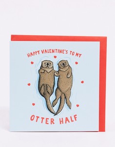 Открытка с надписью "Happy Valentines To My Otter Half" Central 23-Мульти