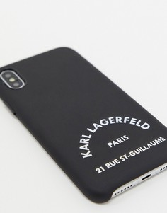 Чехол для iPhone xs с логотипом Karl Lagerfeld rue st guillaume-Черный
