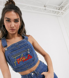 Джинсовый кроп-топ Fila-Синий