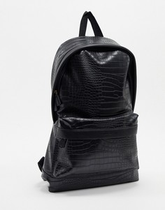 Черный рюкзак с эффектом крокодиловой кожи ASOS DESIGN