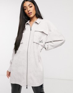 Серое платье-рубашка в стиле oversized от The Couture Club-Серый