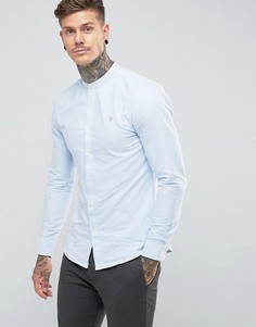 Голубая облегающая оксфордская рубашка с воротником на пуговице Farah Brewer-Синий