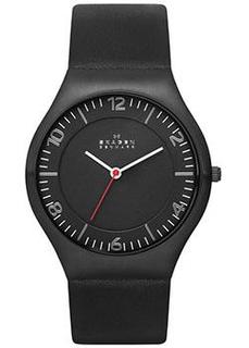 Швейцарские наручные мужские часы Skagen SKW6113. Коллекция Leather