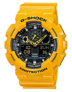 Японские наручные мужские часы Casio GA-100A-9A. Коллекция G-Shock