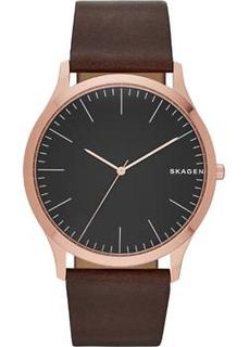 Швейцарские наручные мужские часы Skagen SKW6330. Коллекция Leather