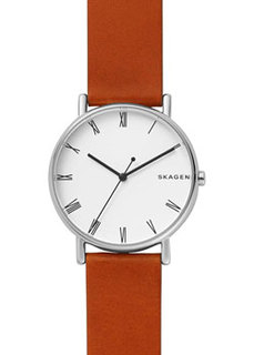 Швейцарские наручные мужские часы Skagen SKW6427. Коллекция Leather