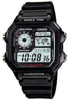 Японские наручные мужские часы Casio AE-1200WH-1A. Коллекция Digital