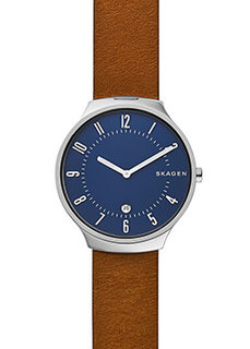 Швейцарские наручные мужские часы Skagen SKW6457. Коллекция Leather