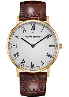 Швейцарские наручные мужские часы Claude Bernard 20219-37JBR. Коллекция Classic Slim Line